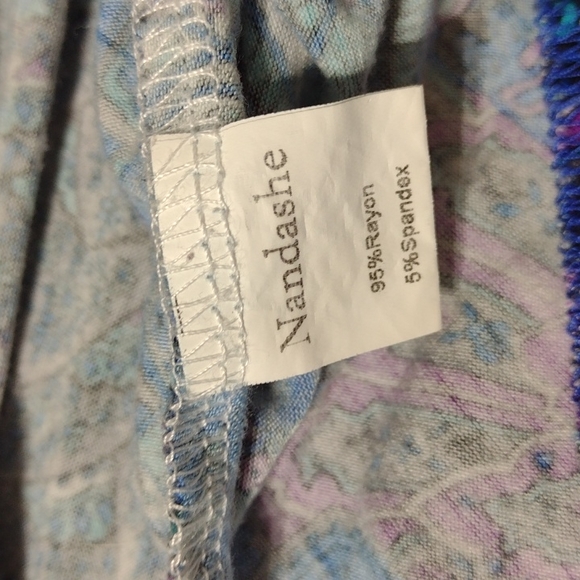 Beautiful peacock feathers tunic top/dress, sz med - Picture 7 of 16